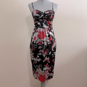 Arden B Black and Red Floral Dress, Size XS